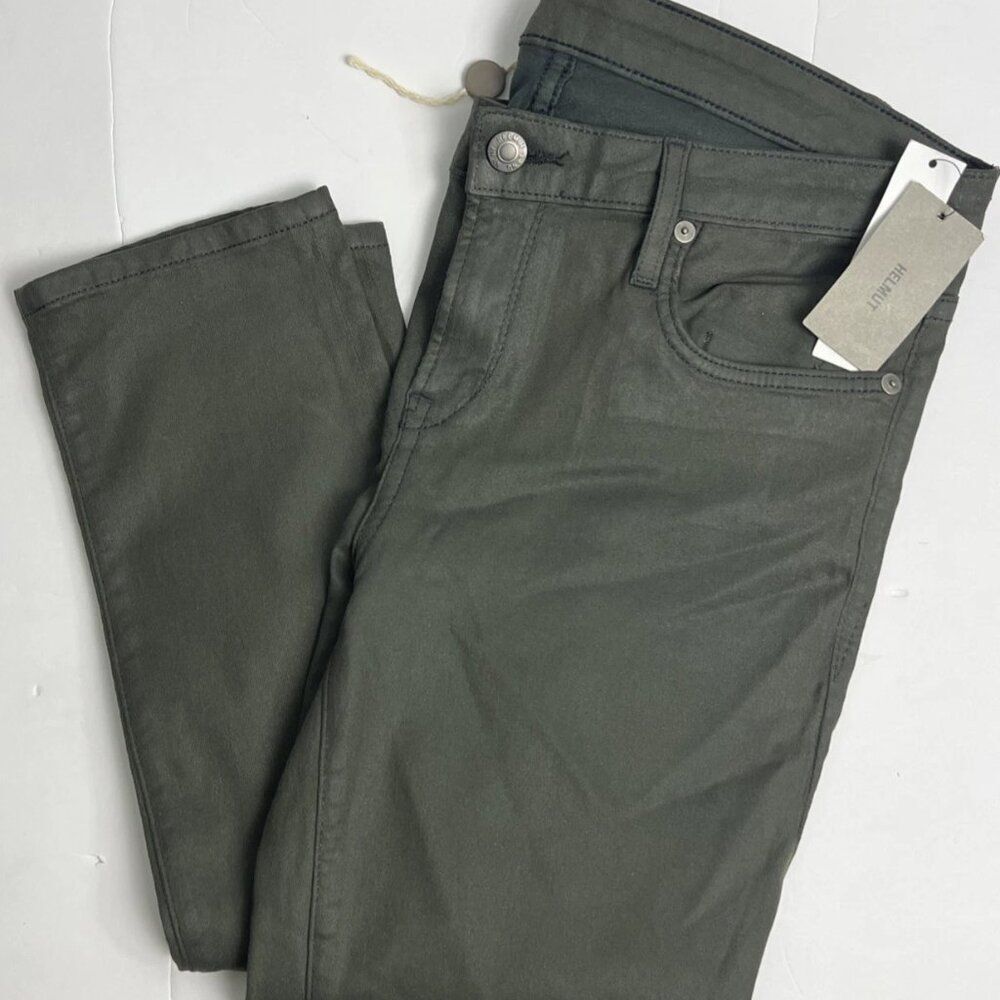 Helmut Lang Gloss Wash Green Stretch Skinny Jeans Size 29 #C10HW215 NWT